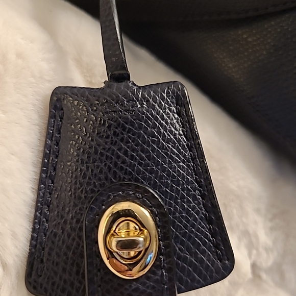 COACH Margot Dark Navy Blue Crossgrain Leather Carryall Satchel Bag EUC F34607 - Picture 14 of 14